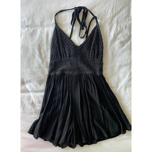 Abercrombie & Fitch black crochet romper